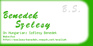 benedek szelesy business card
