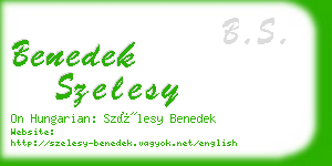 benedek szelesy business card